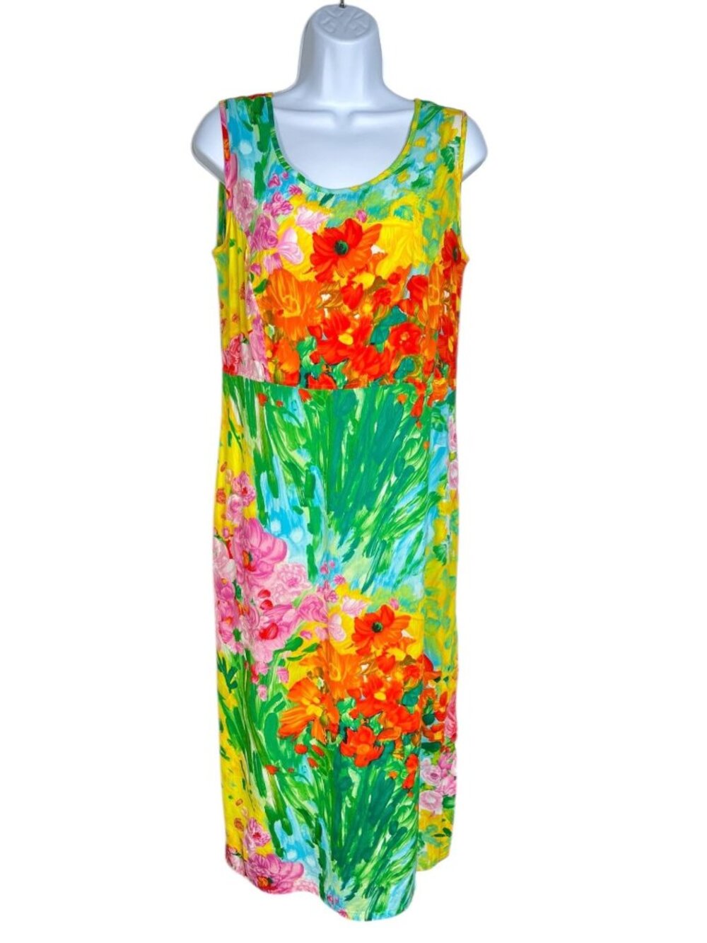 Vintage Jams World Janis Dress Banquet Burst Midi Tank Boho Travel Multicolor XS